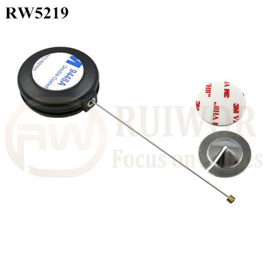 RW5219 Round Anti Theft Retractor Plus Dia 22mm Circular Sticky Metal Plate