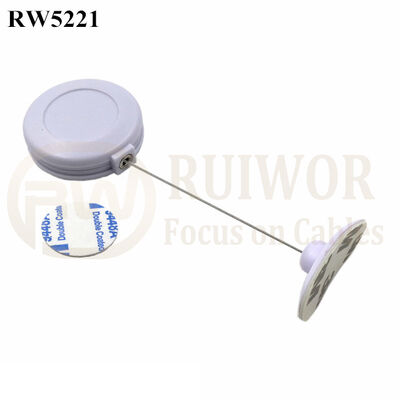 RW5221 Round Anti Theft Retractor Plus 33x19MM Oval Sticky Flexible Rubber Tips