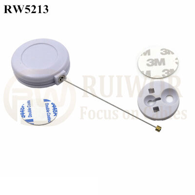RW5213 Round Anti Theft Retractor Plus Dia 30MMx5.5MM Circular Adhesive ABS Block