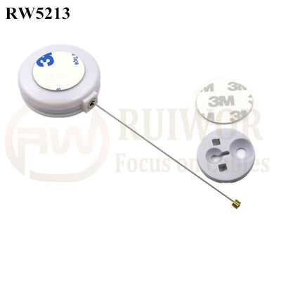 RW5213 Round Anti Theft Retractor Plus Dia 30MMx5.5MM Circular Adhesive ABS Block