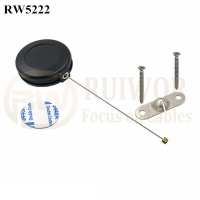 RW5222 Round Anti Theft Retractor Plus 10x31MM Two Screw Perforated Oval Metal Plate Connector Installed By Screw