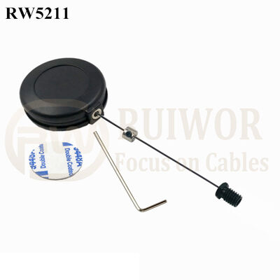 RW5211 Round Anti Theft Retractor Plus M6x8MM /M8x8MM Or Customized Flat Head Screw Cable End