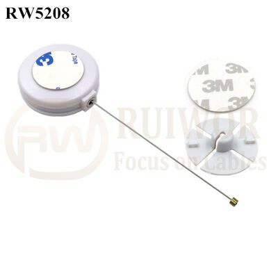 RW5208 Round Anti Theft Retractor Plus Dia 38mm Circular Sticky Flexible ABS Plate