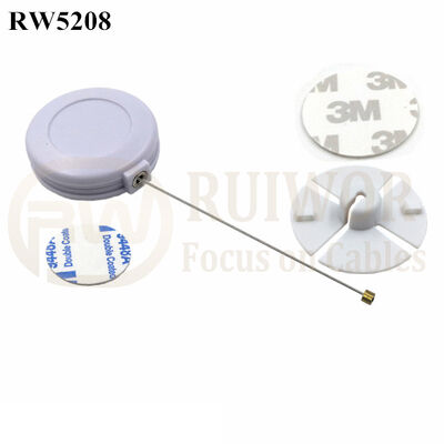 RW5208 Round Anti Theft Retractor Plus Dia 38mm Circular Sticky Flexible ABS Plate