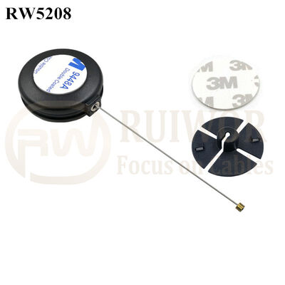 RW5208 Round Anti Theft Retractor Plus Dia 38mm Circular Sticky Flexible ABS Plate