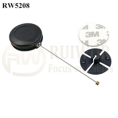 RW5208 Round Anti Theft Retractor Plus Dia 38mm Circular Sticky Flexible ABS Plate
