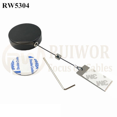 RW5304 Round Security Display Tether Plus 45X19mm Rectangular Sticky Metal Plate
