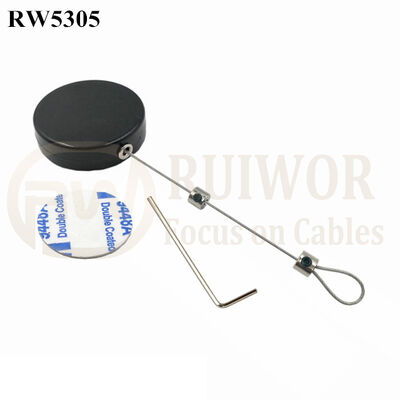 RW5305 Round Security Display Tether Plus Adjustalbe Lasso Loop End By Small Lock And Allen Key