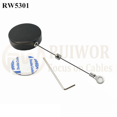 RW5301 Round Security Display Tether With Ring Terminal Inner Hole 3mm 4mm 5mm For Option