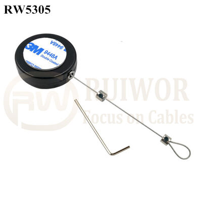 RW5305 Round Security Display Tether Plus Adjustalbe Lasso Loop End By Small Lock And Allen Key