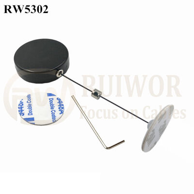 RW5302 Round Security Display Tether Plus Dia 30mm Circular Adhesive ABS Plate