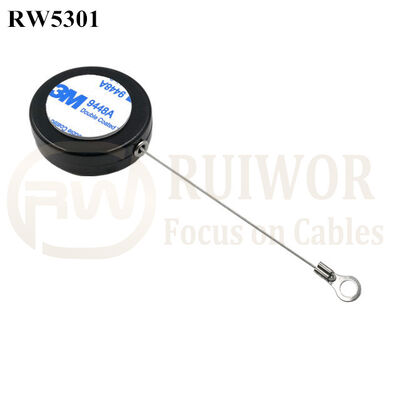RW5301 Round Security Display Tether With Ring Terminal Inner Hole 3mm 4mm 5mm For Option
