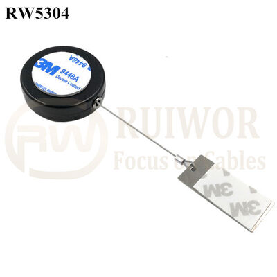 RW5304 Round Security Display Tether Plus 45X19mm Rectangular Sticky Metal Plate