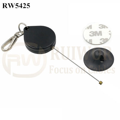 RW5425 Heart-Shaped Security Pull Box Plus Dia 38mm Circular Adhesive Plastic Plate