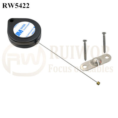 RW5422 Heart-Shaped Security Pull Box Plus 10x31MM Two Screw Perforated Oval Metal Plate Connector Installed By Screw