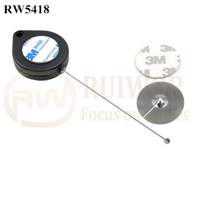 RW5418 Heart-Shaped Security Pull Box Plus Dia 38mm Circular Sticky Metal Plate