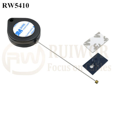 RW5410 Heart-Shaped Security Pull Box Plus 25X15mm Rectangular Adhesive ABS Plate