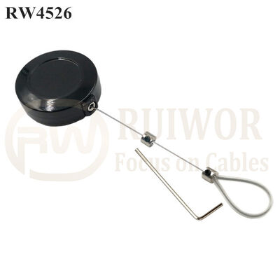 RW4526 Round Mini Display Pull Box Plus Adjustable Stainless Steel Wire Loop Coated Silicone Hose