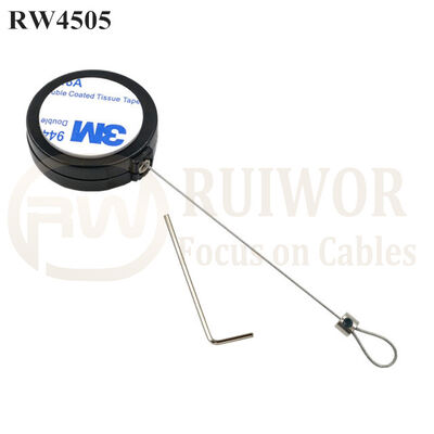RW4505 Round Mini Display Pull Box Plus Adjustalbe Lasso Loop End By Small Lock And Allen Key