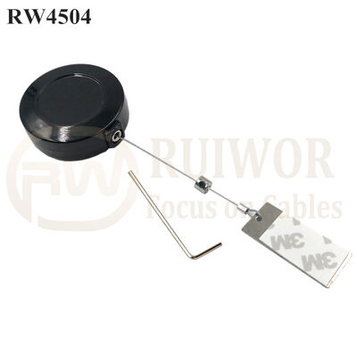 RW4504 Round Display Pull Box Plus 45X19mm Rectangular Sticky Metal Plate