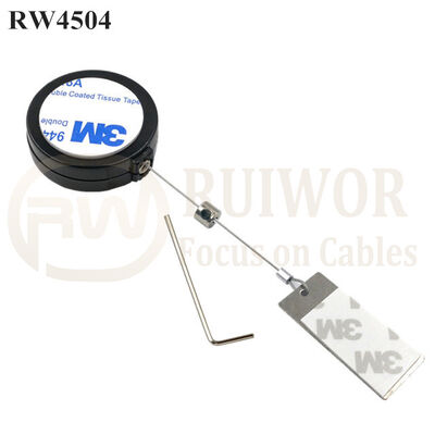 RW4504 Round Display Pull Box Plus 45X19mm Rectangular Sticky Metal Plate