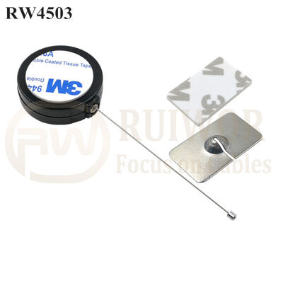 RW4503 Round Display Pull Box Plus Rectangular Adhesive Metal Plate