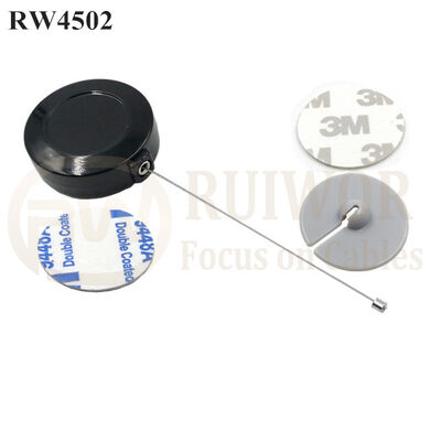 RW4502 Round Display Pull Box Plus Dia 30mm Circular Adhesive ABS Plate