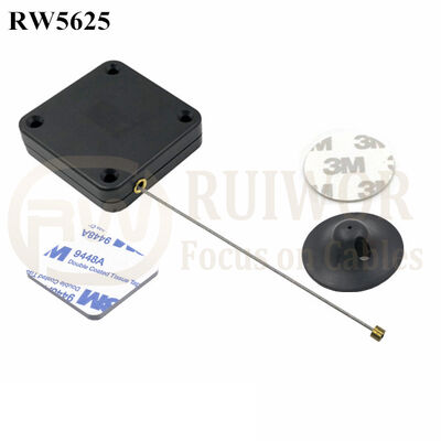 RW5625 Square Heavy Duty Retractable Cable Plus Dia 38mm Circular Adhesive Plastic Plate