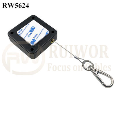 RW5624 Square Heavy Duty Retractable Cable Plus Key Hook