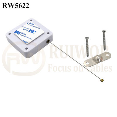 RW5622 Square Heavy Duty Retractable Cable Plus 10x31MM Two Screw Perforated Oval Metal Plate Connector Installed By Screw