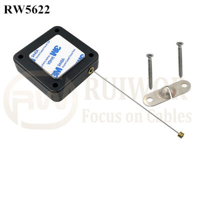 RW5622 Square Heavy Duty Retractable Cable Plus 10x31MM Two Screw Perforated Oval Metal Plate Connector Installed By Screw