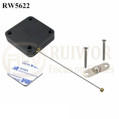 RW5622 Square Heavy Duty Retractable Cable Plus 10x31MM Two Screw Perforated Oval Metal Plate Connector Installed By Screw