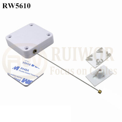 RW5610 Square Heavy Duty Retractable Cable Plus 25X15mm Rectangular Adhesive ABS Plate