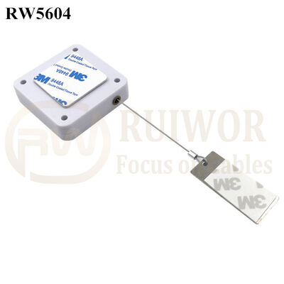 RW5604 Square Heavy Duty Retractable Cable Plus 45X19mm Rectangular Sticky Metal Plate