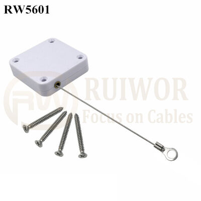 RW5601 Square Heavy Duty Retractable Cable With Ring Terminal Inner Hole 3mm 4mm 5mm For Option