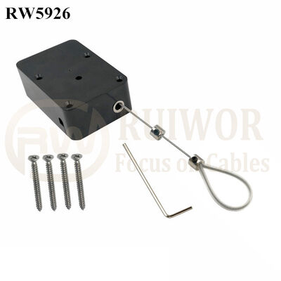 RW5926 Cuboid Heavy Duty Retractable Tether Function Optional Plus Adjustable Wire Loop Coated Silicone Hose