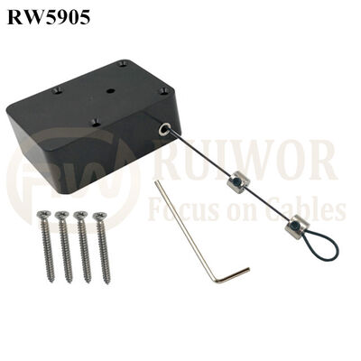 RW5905 Cuboid Heavy Duty Retractable Tether Stop Function Optional Plus Adjustalbe Lasso Loop End By Small Lock And Allen Key
