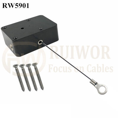 RW5901 Cuboid Heavy Duty Retractable Tether Ratchet Function Optional With Ring Terminal Inner Hole 3mm 4mm 5mm For Option
