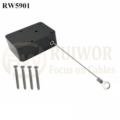 RW5901 Cuboid Heavy Duty Retractable Tether Ratchet Function Optional With Ring Terminal Inner Hole 3mm 4mm 5mm For Option