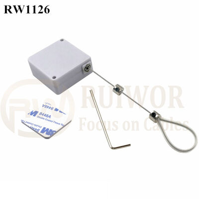 RuiWor RW1126 Cordon de traction carré rétractable et tuyau réglable en silicone plaqué avec boucle en fil d'acier inoxydable pour le positionnement du produit