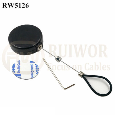 RW5126 Ronde Mini Anti Lost Recoiler Plus réglable en acier inoxydable fil de fer en boucle enduit tuyau en silicone