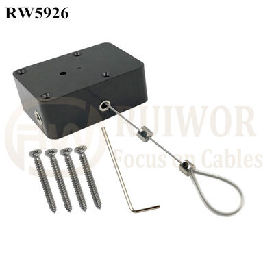 RW5926 Cuboïde fonction de tige rétractable lourde optionnelle plus tuyau en silicone revêtu de boucle de fil réglable