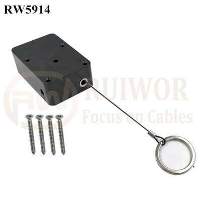 RW5914 Corde de sécurité rétractable robuste cubique avec fonction pause en option et porte-clés amovible