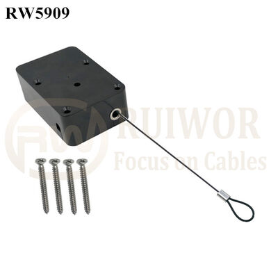 RW5909 Cuboïde robuste à rétraction par câble, fonction cliquet en option, grande taille personnalisable, extrémité à boucle fixe